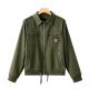 Olive Green Utility Jacket with Emblem Patch