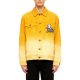 Yellow Gradient Denim Jacket with Cartoon Patch