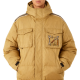 Beige Puffer Jacket with Tool Embroidery